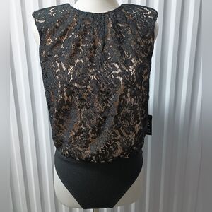 Black Lace Sleeveless Top
